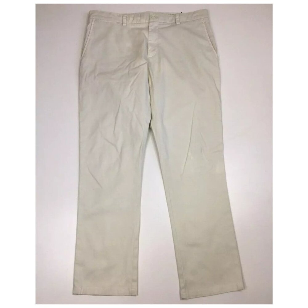 VINEYARD VINES Cream Cotton Blend Slim Khaki Chino Dress Pant